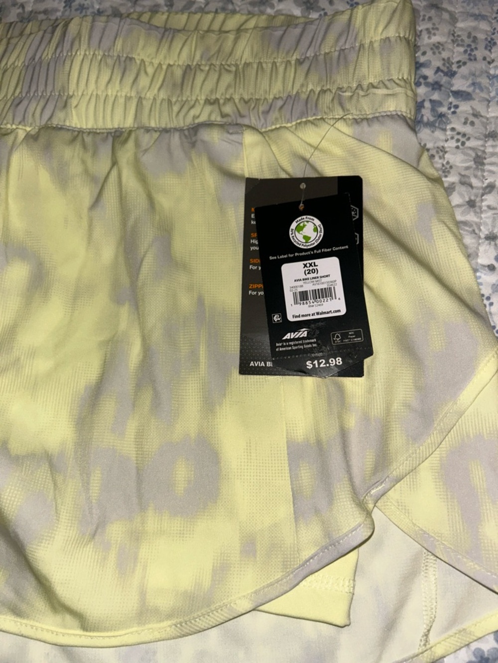 2xl Bundle - Light Lavender and Yellow Patterned Athletic Running Shorts - Picture 4 of 6